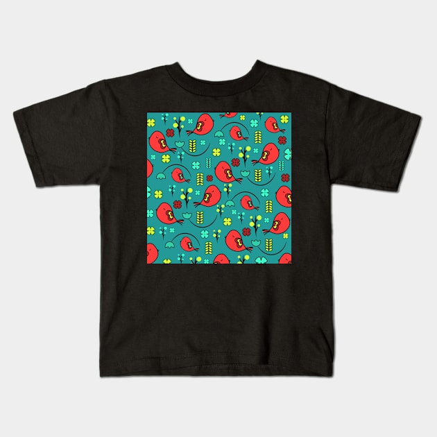 Happy flying birds Kids T-Shirt by cocodes